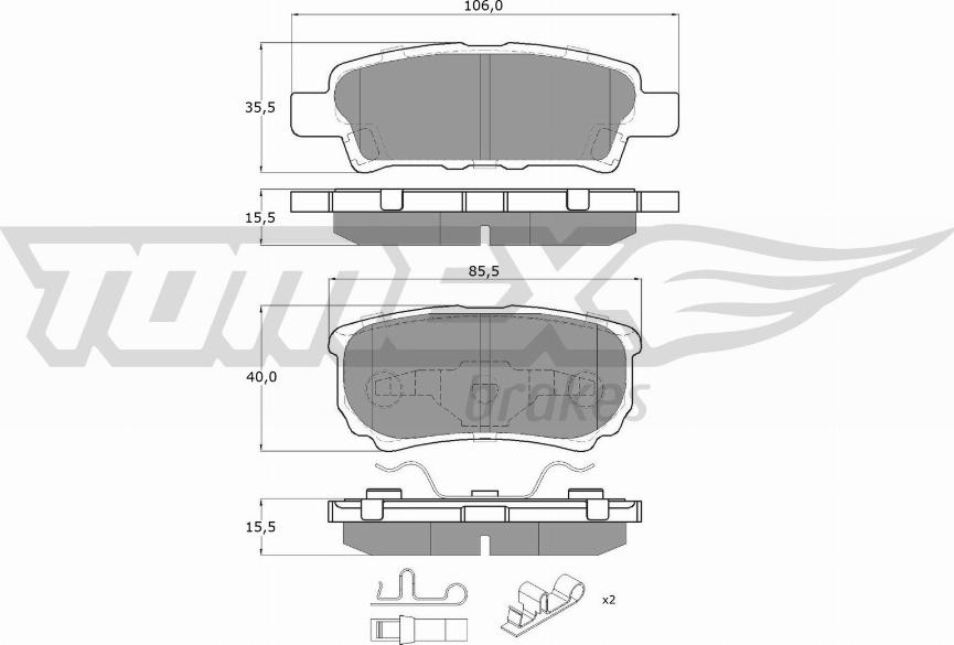 TOMEX brakes TX 14-87 - Set placute frana,frana disc parts5.com