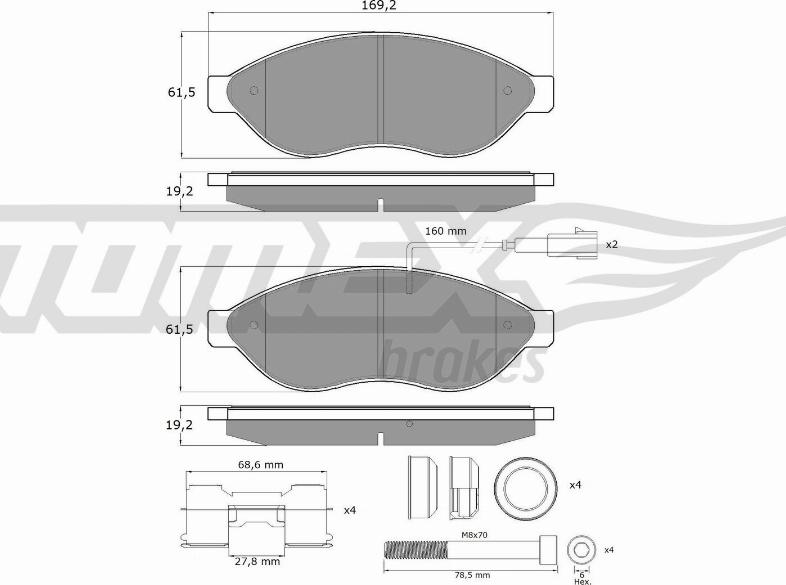 TOMEX brakes TX 14-39 - Set placute frana,frana disc parts5.com