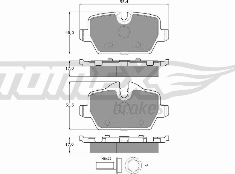 TOMEX brakes TX 14-34 - Σετ τακάκια, δισκόφρενα parts5.com