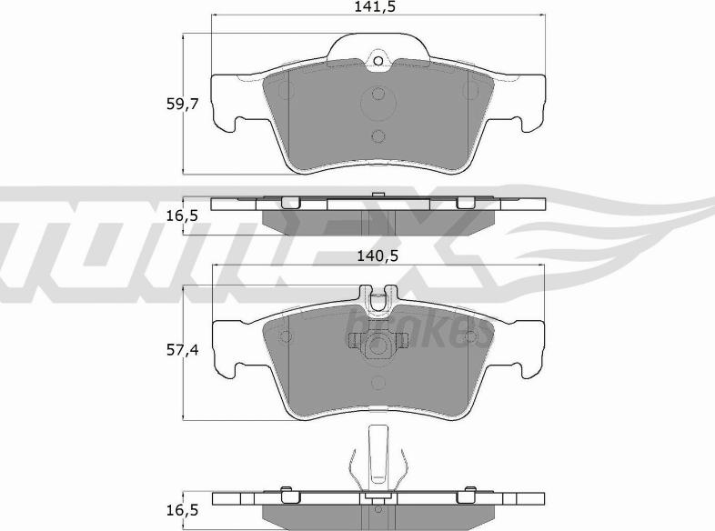 TOMEX brakes TX 14-30 - Комплект спирачно феродо, дискови спирачки parts5.com