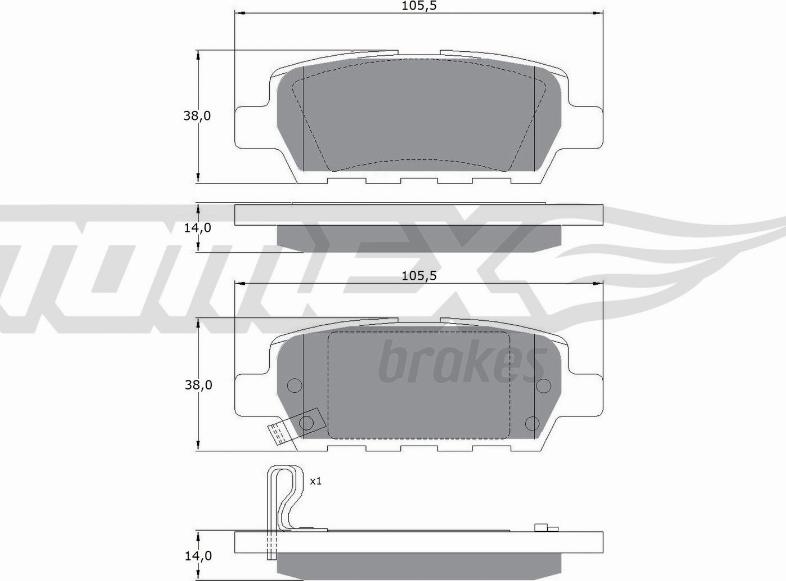 TOMEX brakes TX 14-21 - Bremsbelagsatz, Scheibenbremse parts5.com