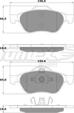 TOMEX brakes TX 14-71 - Комплект спирачно феродо, дискови спирачки parts5.com