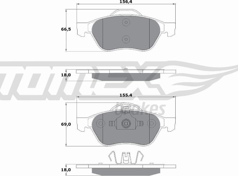 TOMEX brakes TX 14-71 - Комплект спирачно феродо, дискови спирачки parts5.com