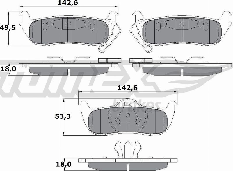 TOMEX brakes TX 15-48 - Brake Pad Set, disc brake parts5.com