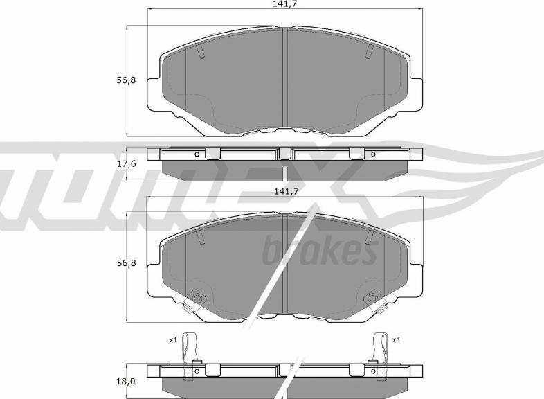 TOMEX brakes TX 15-58 - Bremsbelagsatz, Scheibenbremse parts5.com