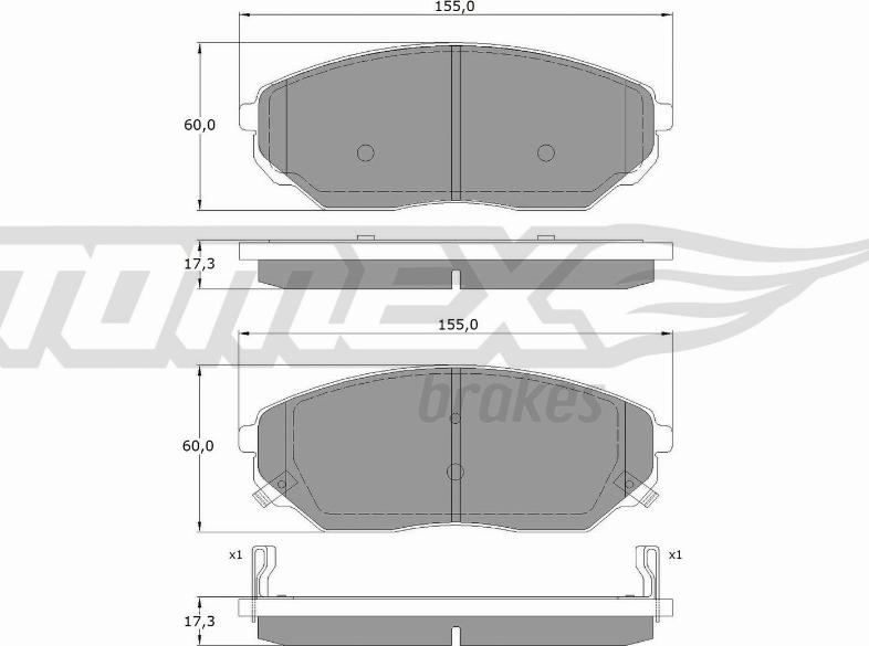 TOMEX brakes TX 15-53 - Set placute frana,frana disc parts5.com