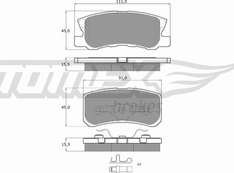 TOMEX brakes TX 15-04 - Komplet pločica, disk-kočnica parts5.com