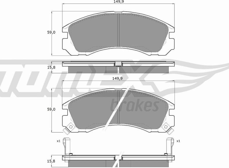 TOMEX brakes TX 15-03 - Bremsbelagsatz, Scheibenbremse parts5.com