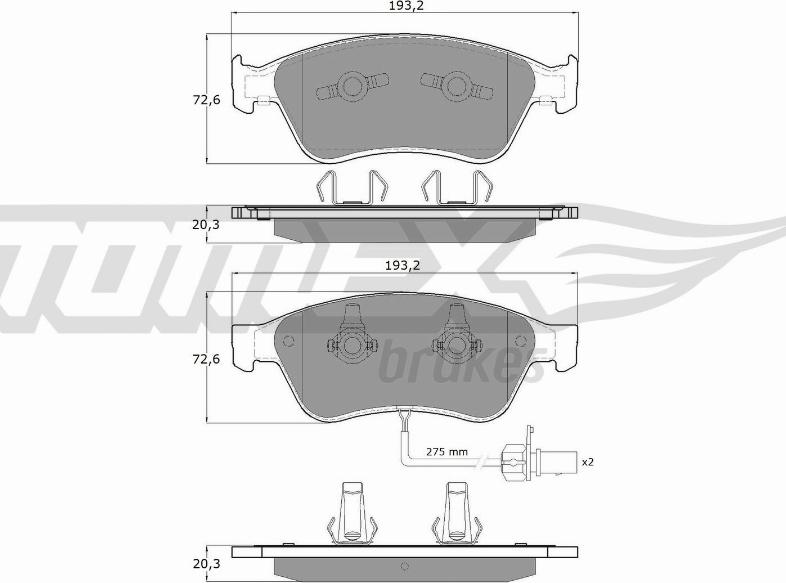 TOMEX brakes TX 15-10 - Fékbetétkészlet, tárcsafék parts5.com