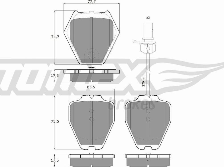 TOMEX brakes TX 15-12 - Set placute frana,frana disc parts5.com