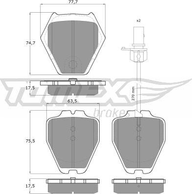 TOMEX brakes TX 15-12 - Set placute frana,frana disc parts5.com