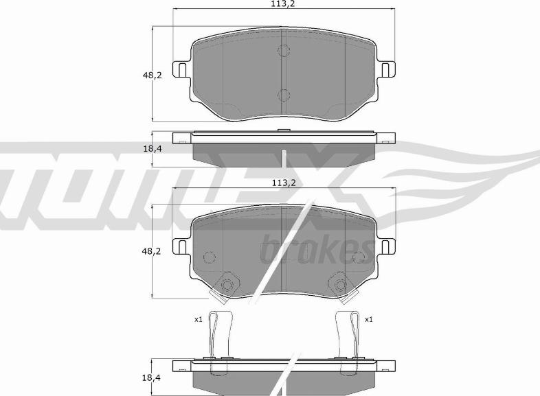 TOMEX brakes TX 15-87 - Set placute frana,frana disc parts5.com