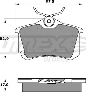 TOMEX brakes TX 15-22 - Brake Pad Set, disc brake parts5.com