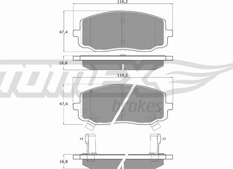 TOMEX brakes TX 15-74 - Set placute frana,frana disc parts5.com