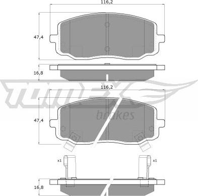 TOMEX brakes TX 15-74 - Set placute frana,frana disc parts5.com