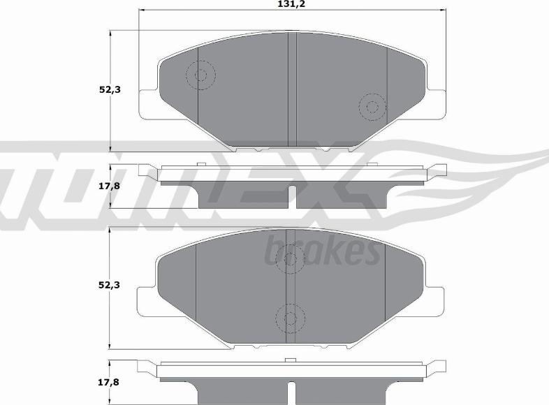 TOMEX brakes TX 16-98 - Σετ τακάκια, δισκόφρενα parts5.com