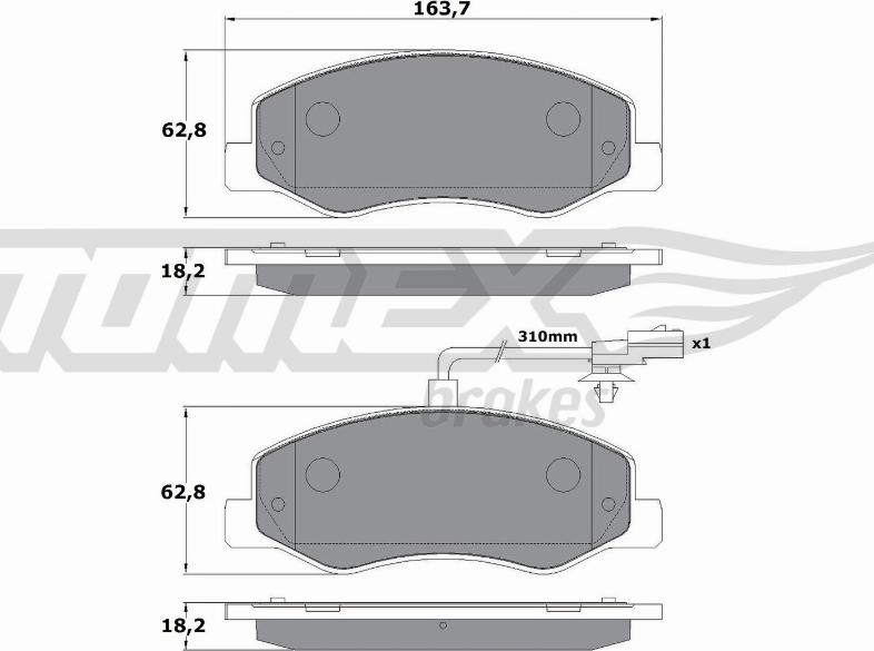 TOMEX brakes TX 16-49 - Set placute frana,frana disc parts5.com