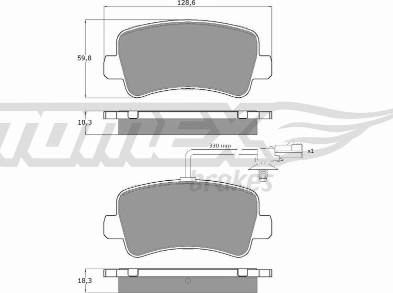 TOMEX brakes TX 16-48 - Set placute frana,frana disc parts5.com