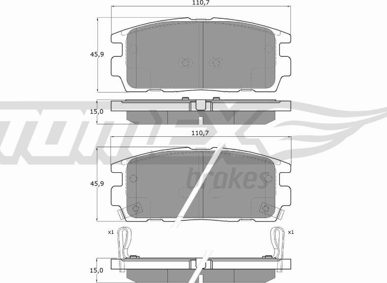 TOMEX brakes TX 16-43 - Set placute frana,frana disc parts5.com