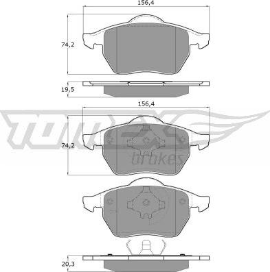 TOMEX brakes TX 16-54 - Komplet pločica, disk-kočnica parts5.com