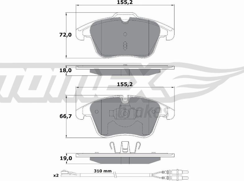 TOMEX brakes TX 16-55 - Set placute frana,frana disc parts5.com