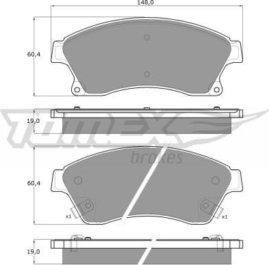 TOMEX brakes TX 16-50 - Set placute frana,frana disc parts5.com