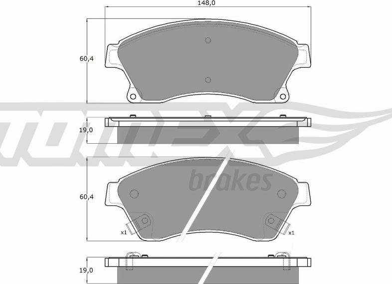 TOMEX brakes TX 16-50 - Set placute frana,frana disc parts5.com