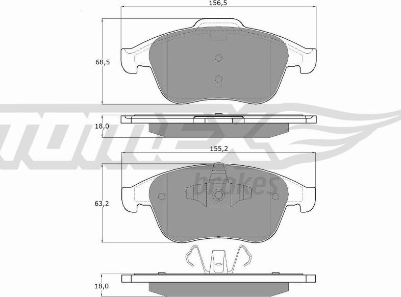 TOMEX brakes TX 16-65 - Sada brzdových destiček, kotoučová brzda parts5.com