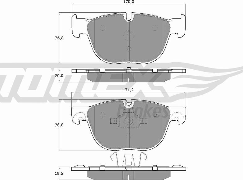 TOMEX brakes TX 16-68 - Set placute frana,frana disc parts5.com