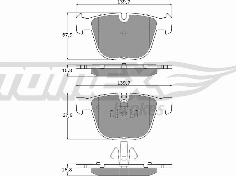 TOMEX brakes TX 16-67 - Set placute frana,frana disc parts5.com