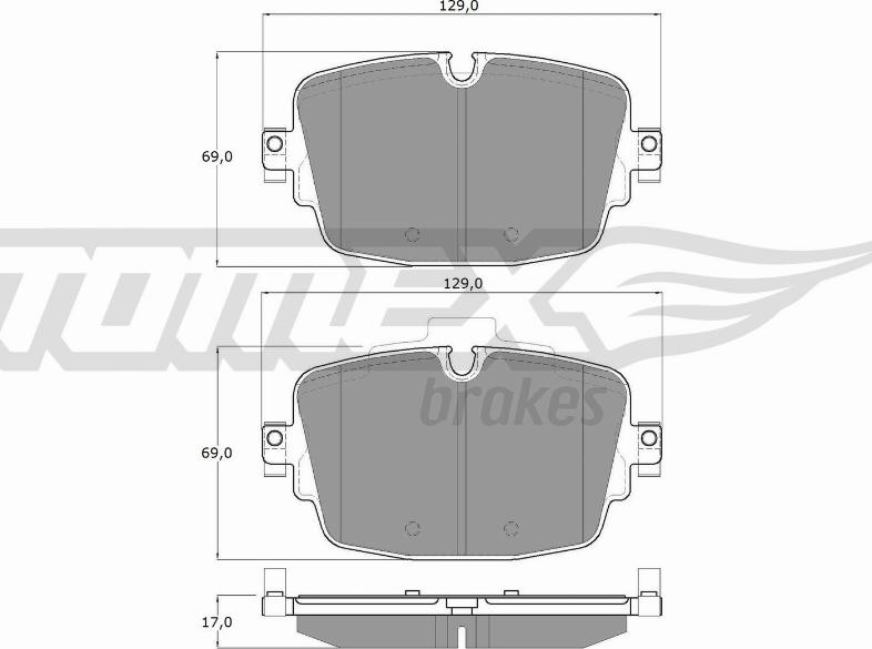 TOMEX brakes TX 16-13 - Sada brzdových platničiek kotúčovej brzdy parts5.com