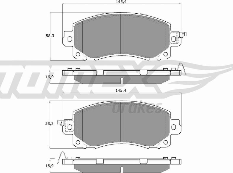 TOMEX brakes TX 16-12 - Zestaw klocków hamulcowych, hamulce tarczowe parts5.com