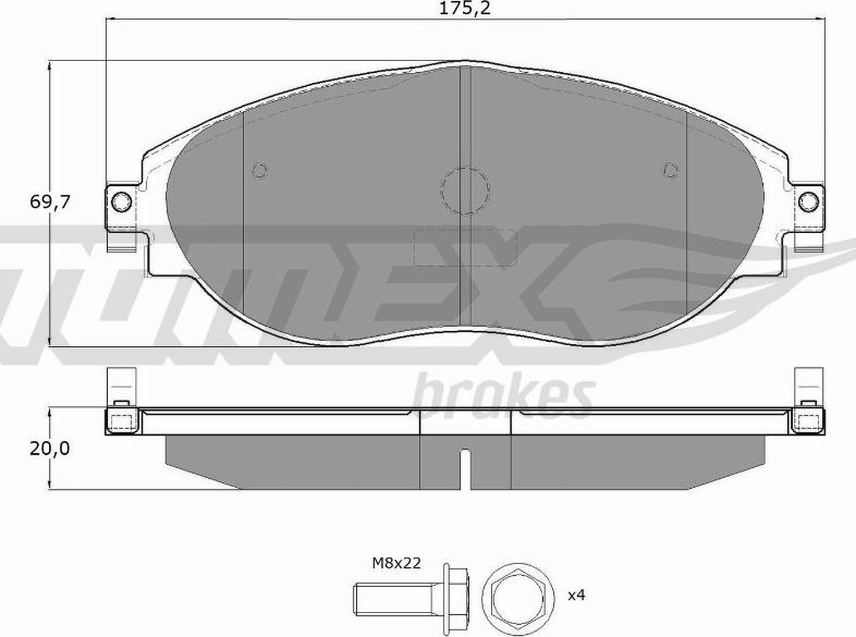 TOMEX brakes TX 16-842 - Piduriklotsi komplekt,ketaspidur parts5.com