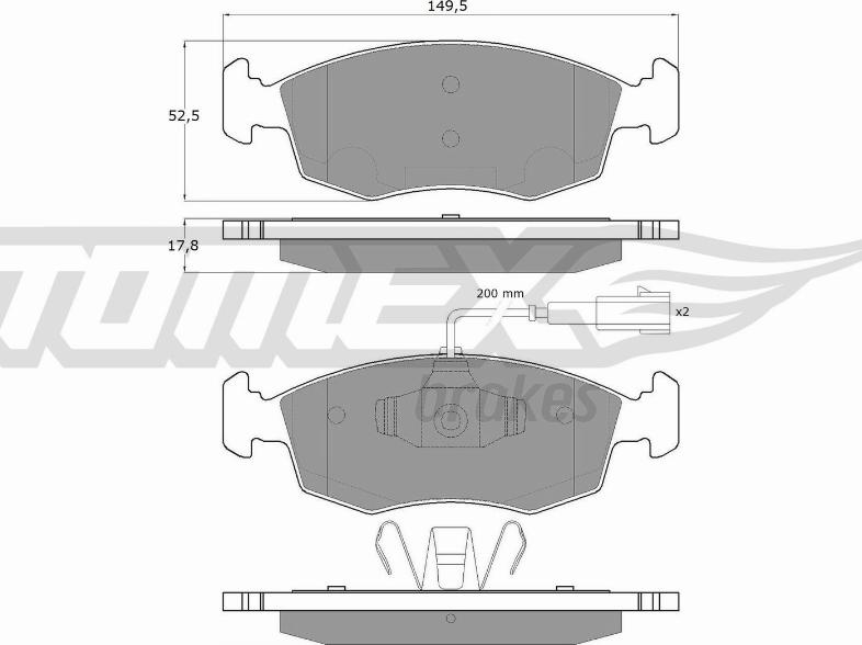 TOMEX brakes TX 16-88 - Brake Pad Set, disc brake parts5.com