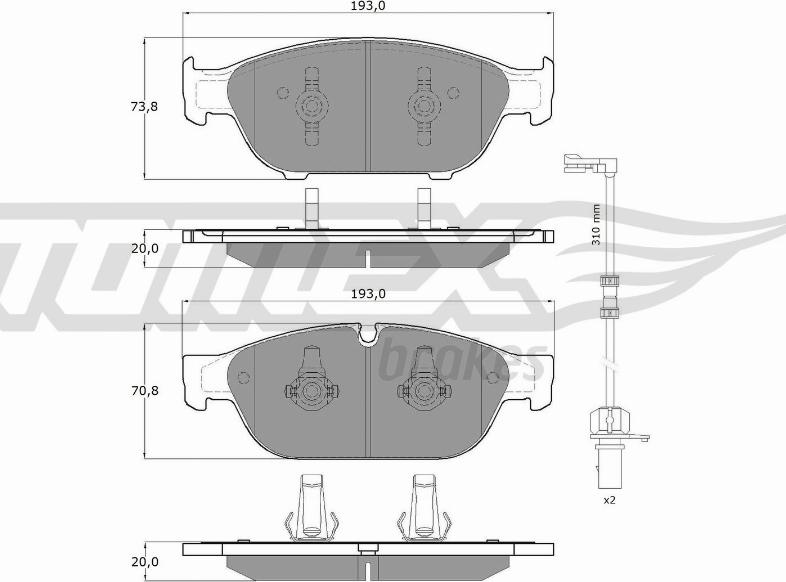 TOMEX brakes TX 16-83 - Brake Pad Set, disc brake parts5.com