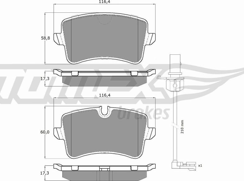 TOMEX brakes TX 16-82 - Set placute frana,frana disc parts5.com