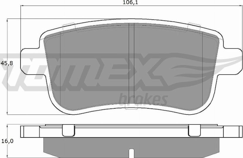 TOMEX brakes TX 16-38 - Комплект спирачно феродо, дискови спирачки parts5.com