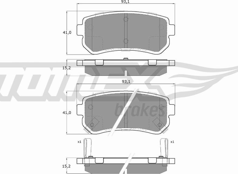 TOMEX brakes TX 16-28 - Sada brzdových destiček, kotoučová brzda parts5.com