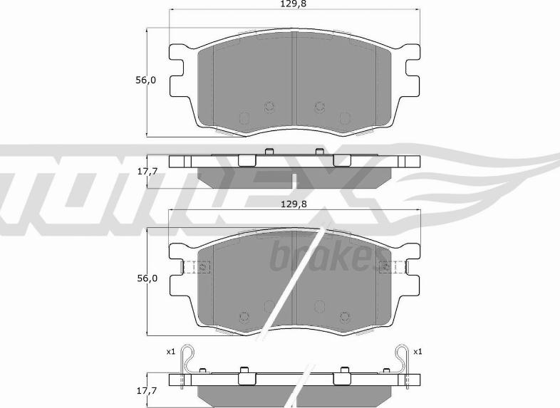 TOMEX brakes TX 16-27 - Set placute frana,frana disc parts5.com