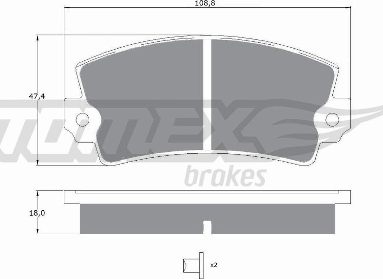 TOMEX brakes TX 10-434 - Sada brzdových destiček, kotoučová brzda parts5.com