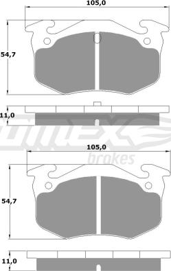 TOMEX brakes TX 10-502 - Тормозные колодки, дисковые, комплект parts5.com