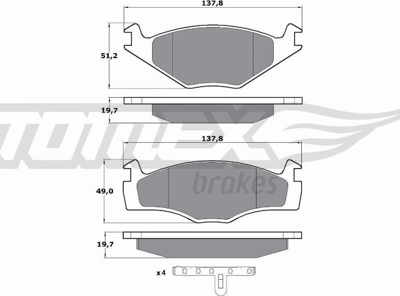 TOMEX brakes TX 10-53 - Komplet kočnih obloga, disk kočnica parts5.com