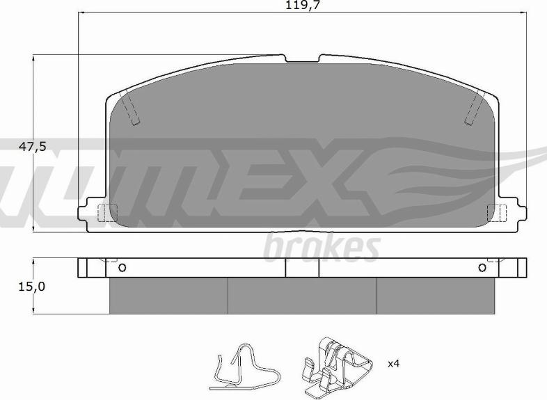 TOMEX brakes TX 10-17 - Zestaw klocków hamulcowych, hamulce tarczowe parts5.com