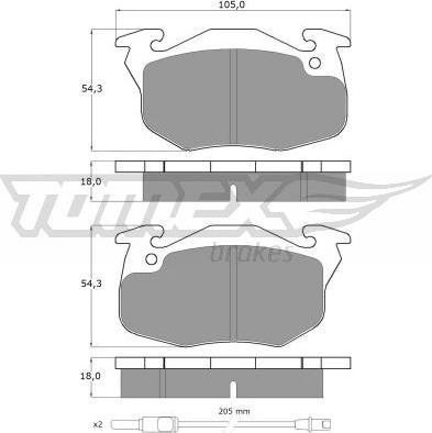 TOMEX brakes TX 10-34 - Brake Pad Set, disc brake parts5.com