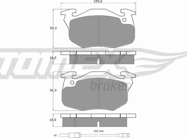 TOMEX brakes TX 10-34 - Komplet pločica, disk-kočnica parts5.com