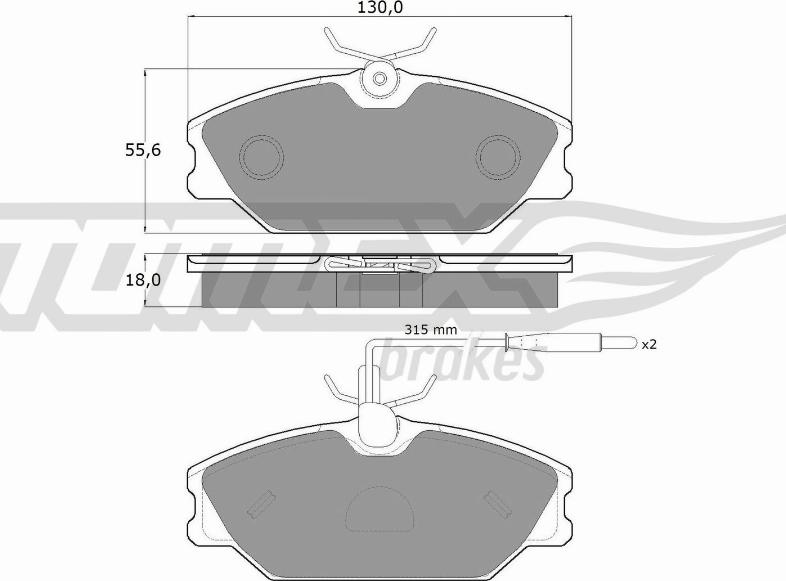 TOMEX brakes TX 10-76 - Komplet kočnih obloga, disk kočnica parts5.com