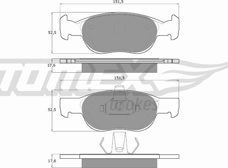 TOMEX brakes TX 10-71 - Sada brzdových destiček, kotoučová brzda parts5.com