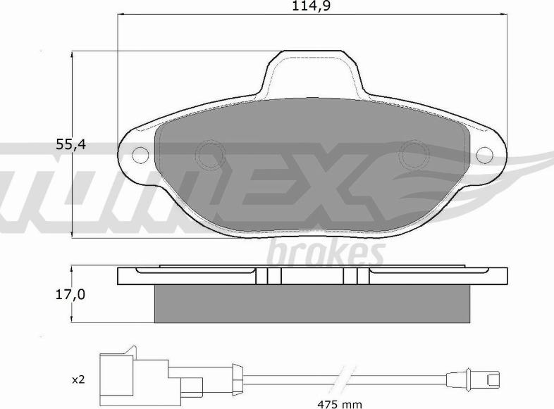 TOMEX brakes TX 10-721 - Sada brzdových destiček, kotoučová brzda parts5.com