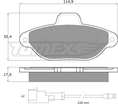 TOMEX brakes TX 10-72 - Sada brzdových destiček, kotoučová brzda parts5.com