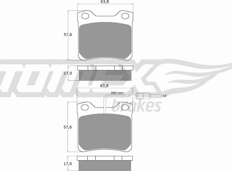 TOMEX brakes TX 11-95 - Fékbetétkészlet, tárcsafék parts5.com